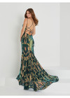 House of Wu 16019 Sequin Pattern V-neck Tiffany Designs Gown