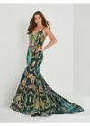 House of Wu 16019 Sequin Pattern V-neck Tiffany Designs Gown