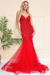 Amelia Couture SU066 Deep V-neck Sleeveless Long Dress