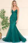 Amelia Couture SU066 Deep V-neck Sleeveless Long Dress