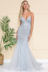 Amelia Couture SU066 Deep V-neck Sleeveless Long Dress