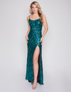 Nina Canacci 4309 Sleeveless Scoop Neck Sequined Prom Dress