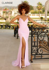 Clarisse 8177 Sleeveless Glitter Flocked Fitted Prom Dress