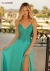 Clarisse 810590 Sleeveless Plunging V-neck Fitted Long Gown