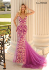 Clarisse 800227 Spaghetti Strap Sequined Mermaid Gown