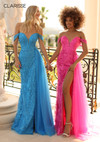 Clarisse 810508 Plunging V-neck Full Beaded Lace Prom Dress