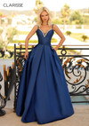 Clarisse 8199 Jeweled V-neck Mikado Full Length Ballgown