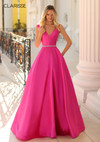 Clarisse 810269 Curved V-neck Full A-line Skirt Gown