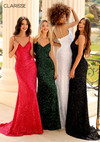 Clarisse 810108 Fitted Sequin Train Long Prom Dress