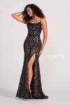 Colette by Daphne CL2035 Sequin Tulle Long Prom Dress