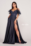 Ellie Wilde by Mon Cheri EW34131 Novelty Satin Feather Dress