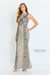 Montage by Mon Cheri M533 Stretch Mesh Beading Sequins Dress