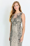 Montage by Mon Cheri M533 Stretch Mesh Beading Sequins Dress