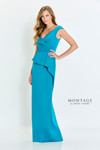 Montage by Mon Cheri M537 Stretch Crepe V-Neck Long Dress