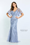 Montage by Mon Cheri M511 Tulle and Ribbon Lace Long Dress