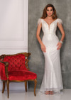 Dave and Johnny 10753 Illusion V-neck Slim-fit Bridal Gown
