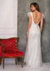 Dave and Johnny 10753 Illusion V-neck Slim-fit Bridal Gown