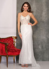Dave and Johnny 10754 Sleeveless V-neck Slim-fit Bridal Gown