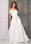 Dave and Johnny 10854 Off Shoulder Neck A-line Bridal Gown