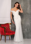 Dave and Johnny 10683 V-Neck Off Shoulder Long Bridal Gown