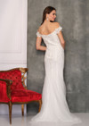 Dave and Johnny 10683 V-Neck Off Shoulder Long Bridal Gown