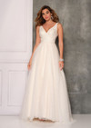 Dave and Johnny 10728 V-Neck Sleeveless Long Bridal Gown