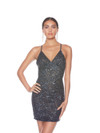 Alyce Paris 84009 Hand Beaded Sleeveless V-Neck Short Dress