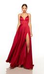 Alyce Paris 1748 Luminous Satin Plunging Neck Formal Dress
