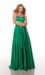 Alyce Paris 1761 Luminous Satin Scoop Neck Long Formal Dress