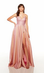 Alyce Paris 1770 Metallic Jacquard V-neck Long Formal Dress