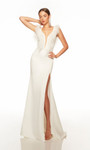 Alyce Paris 7087 Luxe Jersey Plunging Neck Long Bridal Dress
