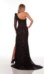 Alyce Paris 61376 Mesh Sequins One Shoulder Train Prom Dress