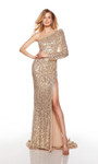 Alyce Paris 61376 Mesh Sequins One Shoulder Train Prom Dress