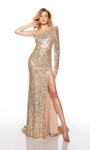 Alyce Paris 61376 Mesh Sequins One Shoulder Train Prom Dress