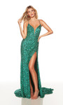 Alyce Paris 61387 Sequin Plunging Neck Sleeveless Prom Dress