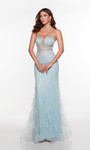Alyce Paris 61408 Tulle Plunging Neck Feathers Prom Dress