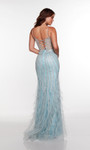 Alyce Paris 61408 Tulle Plunging Neck Feathers Prom Dress
