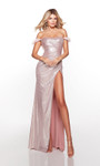 Alyce Paris 61426 Metallic Stretch Det Feathers Prom Dress