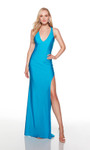 Alyce Paris 61446 Power Jersey Plunging Neck Long Prom Dress