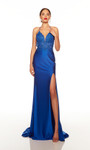 Alyce Paris 61452 Power Jersey Plunging Neck Long Prom Dress