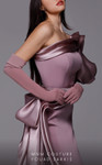 MNM Couture 2722 Satin One Puff Sleeve One Shoulder Dress