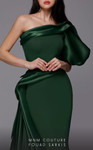 MNM Couture 2722 Satin One Puff Sleeve One Shoulder Dress