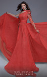 MNM Couture 2740 Chiffon Beaded Ruched One Sleeve Jumpsuit