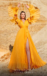 MNM Couture 2775 Chiffon Long Sleeves V-Neck Long Dress