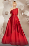 MNM Couture E0014 Mikado Off Shoulder One Shoulder Dress