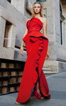 MNM Couture N0297 Crepe Strapless Sleeveless Ruffles Dress