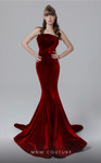 MNM Couture N0450 Velvet Strapless Sleeveless Fitted Dress