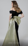 MNM Couture N0466 Crepe Metallic Off Shoulder Fitted Dress