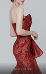 MNM Couture N0468 Lace Strapless Flower Ruffles Fitted Dress