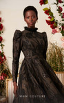 MNM Couture N0477 Sequin Tulle Long Sleeve High Neck Dress